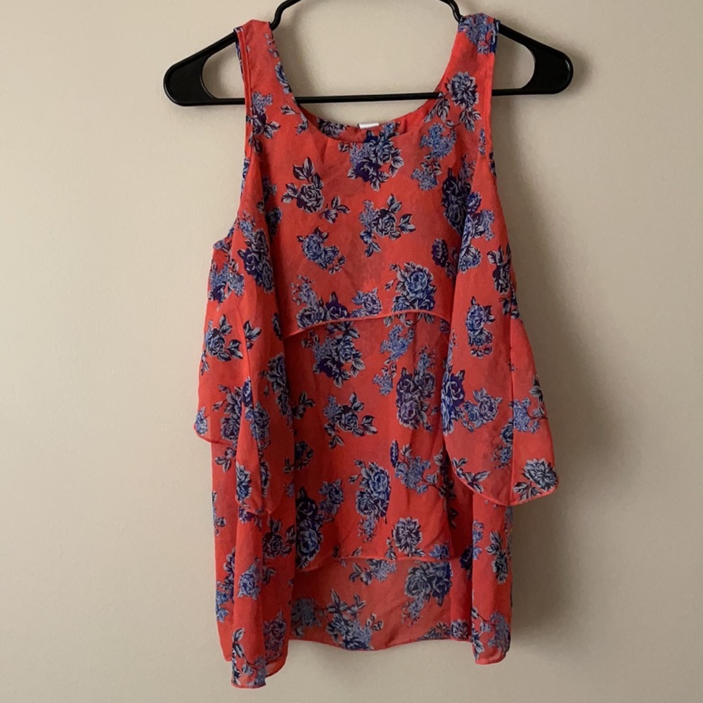 Pink floral blouse